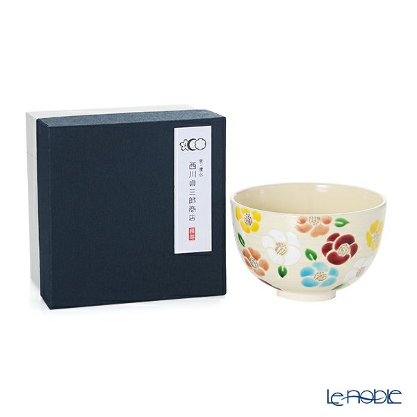 京焼・清水焼 抹茶碗 K00131 五彩花椿