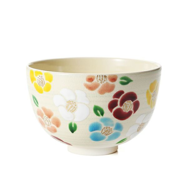 京焼・清水焼 抹茶碗 K00131 五彩花椿