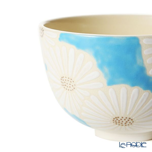 京焼・清水焼 抹茶碗 K0008 白菊青地