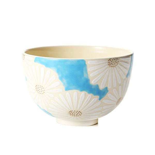 京焼・清水焼 抹茶碗 K0008 白菊青地