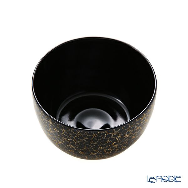 京焼・清水焼 抹茶碗（小茶碗） T00142 黒地金彩桜詰