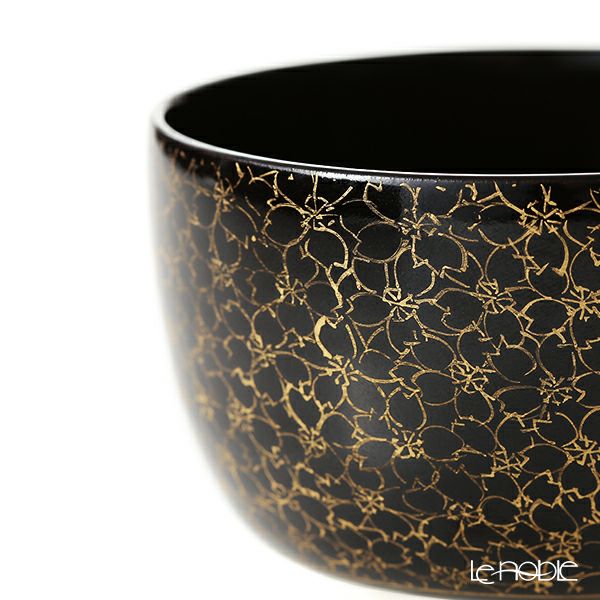 京焼・清水焼 抹茶碗（小茶碗） T00142 黒地金彩桜詰