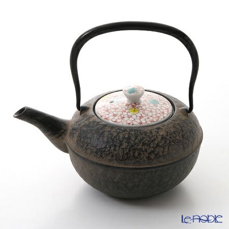 京焼・清水焼 鉄瓶急須・黒 K0108 彩雲錦詰 500ml