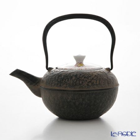 京焼・清水焼 鉄瓶急須・黒 K0108 彩雲錦詰 500ml