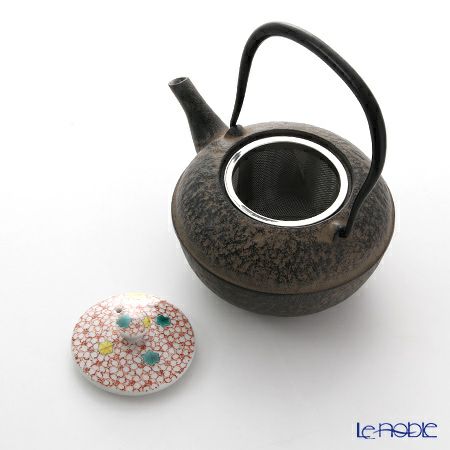 京焼・清水焼 鉄瓶急須・黒 K0108 彩雲錦詰 500ml