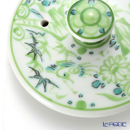 京焼・清水焼 鉄瓶急須・黒 K0112 彩青絵 500ml