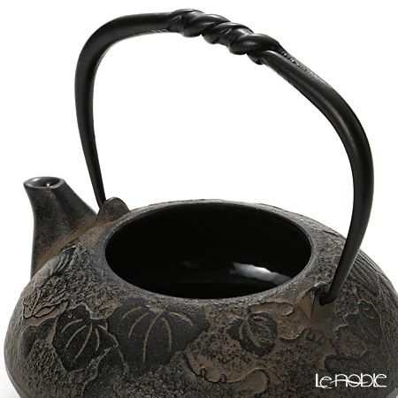 京焼・清水焼 鉄瓶急須 M0132 瓢箪唐草 510ml 鉄蓋付