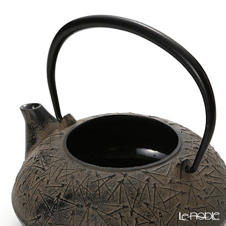 京焼・清水焼 鉄瓶急須 M0134 銀彩松葉 510ml 鉄蓋付