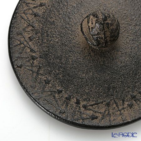 京焼・清水焼 鉄瓶急須 M0134 銀彩松葉 510ml 鉄蓋付