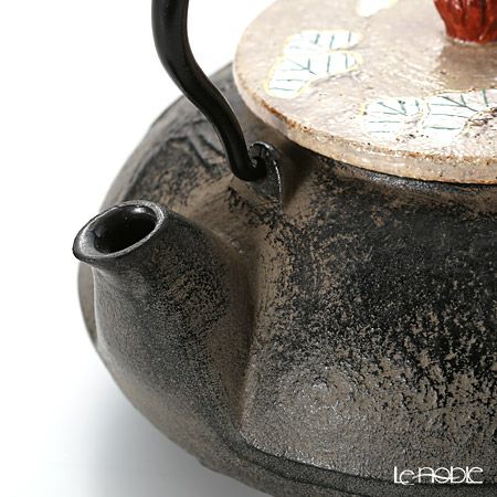 京焼・清水焼 鉄瓶急須 M0135 金銀彩鶴 510ml 鉄蓋付