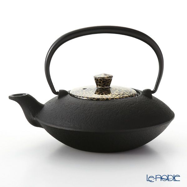 京焼・清水焼 鉄瓶急須・黒 T0168 黒地金彩桜詰 小 410ml