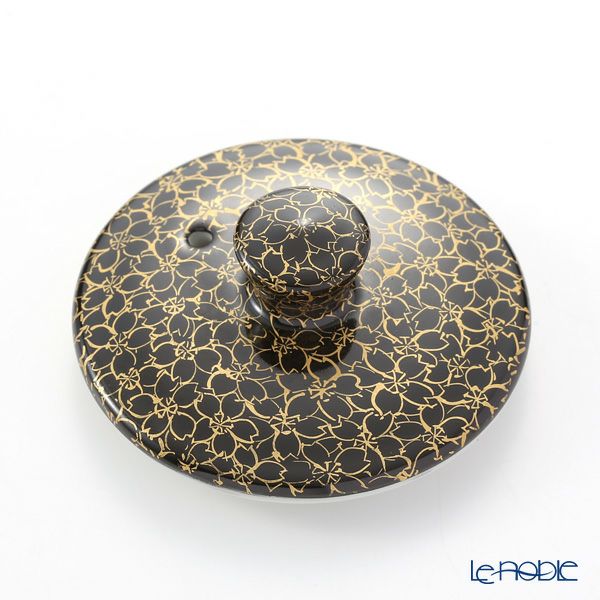 京焼・清水焼 鉄瓶急須・黒 T0168 黒地金彩桜詰 小 410ml