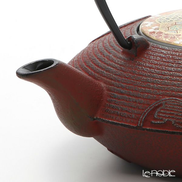 京焼・清水焼 鉄瓶急須 T0184 赤貞雲 渕花小紋 900ml