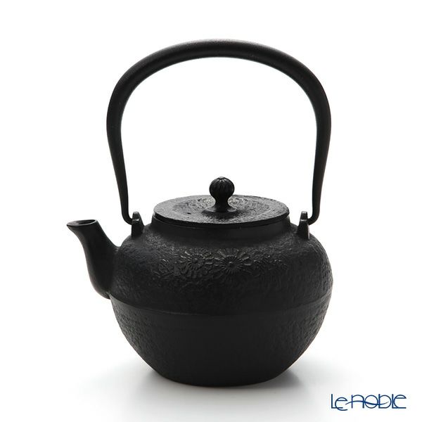 京焼・清水焼 鉄瓶急須 M0175 鉄絵菊花紋 800ml