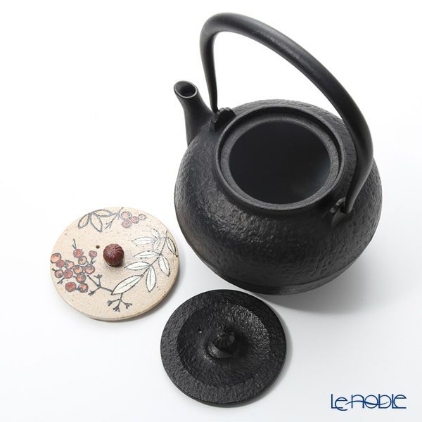 京焼・清水焼 鉄瓶急須 M0178 彩南天 800ml