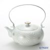 京焼・清水焼 ティーポット（石瓶） K0205 白菊刷毛目銀彩 600ml アルミハンドル