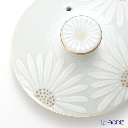 京焼・清水焼 ティーポット（石瓶） K0205 白菊刷毛目銀彩 600ml アルミハンドル