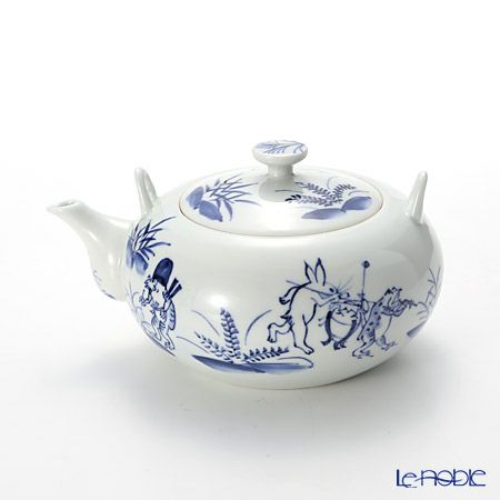 京焼・清水焼 ティーポット（石瓶） S0208 染付高山寺 600ml 藤ハンドル