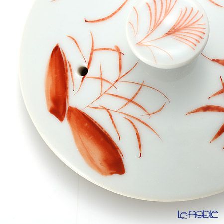 京焼・清水焼 ティーポット（石瓶） S0209 赤高山寺 600ml 藤ハンドル