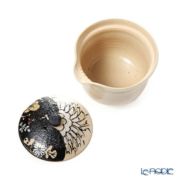 京焼・清水焼 ティーポット（宝瓶） M0299 金銀彩鶴花 250ml