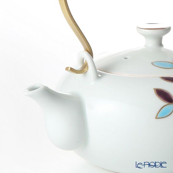 京焼・清水焼 ティーポット （石瓶） K0225 黒金彩七宝丸紋 600ml