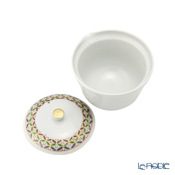 京焼・清水焼 ティーポット（宝瓶） 白磁三彩七宝紋 230ml K02113