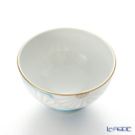 京焼・清水焼 汲出し碗 大 K0333 白菊青地