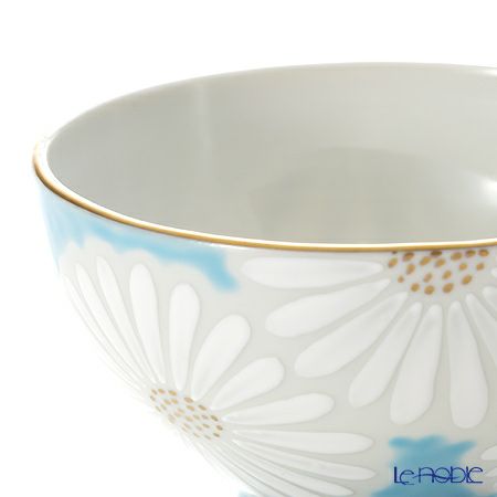 京焼・清水焼 汲出し碗 大 K0333 白菊青地