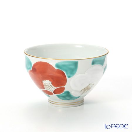 京焼・清水焼 汲出し碗 K0341 彩紅白椿