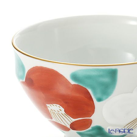 京焼・清水焼 汲出し碗 K0341 彩紅白椿