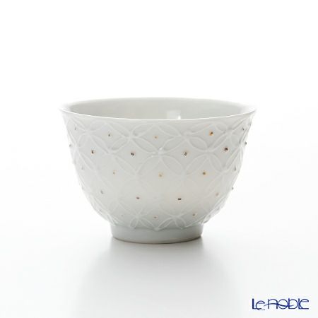 京焼・清水焼 汲出し碗 S0350 白磁金銀彩七宝紋 洸春窯／高島慎一 120ml