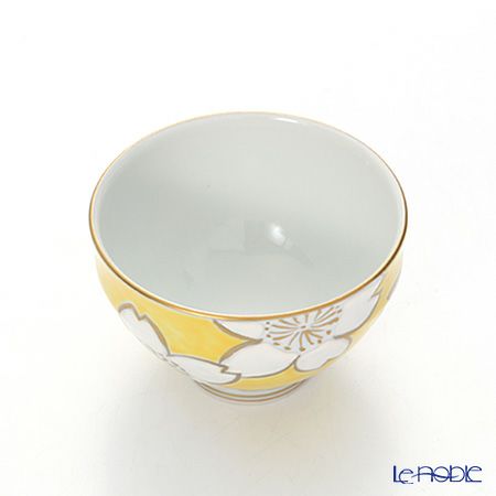 京焼・清水焼 汲出し碗 中 白桜黄地