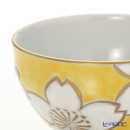 京焼・清水焼 汲出し碗 中 白桜黄地