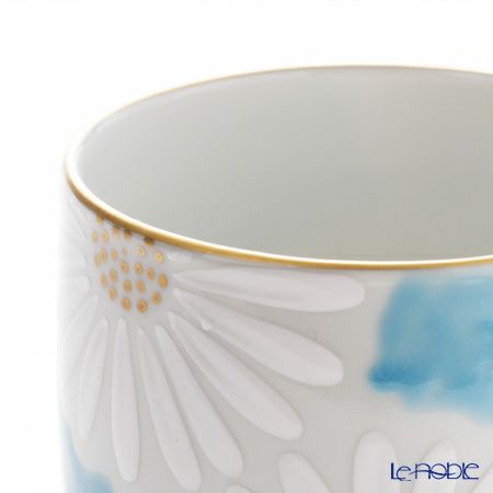 京焼・清水焼 湯呑 K0416 白菊青地