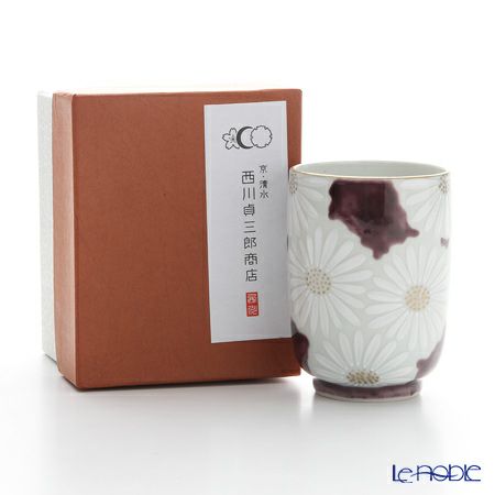 京焼・清水焼 湯呑 K0417 白菊紫地