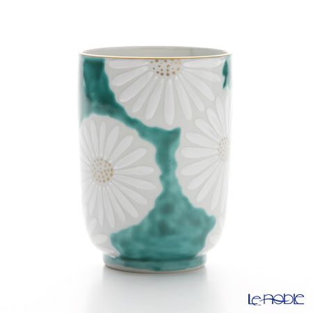 京焼・清水焼 湯呑 K0418 白菊緑地