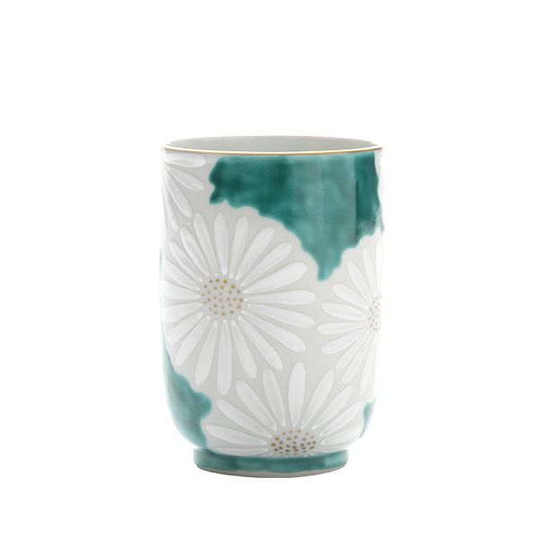 京焼・清水焼 湯呑 K0418 白菊緑地