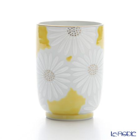 京焼・清水焼 湯呑 K0419 白菊黄地