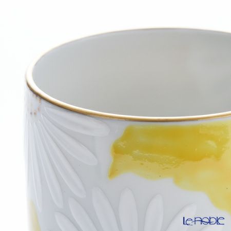 京焼・清水焼 湯呑 K0419 白菊黄地