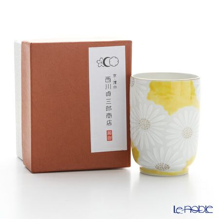 京焼・清水焼 湯呑 K0419 白菊黄地
