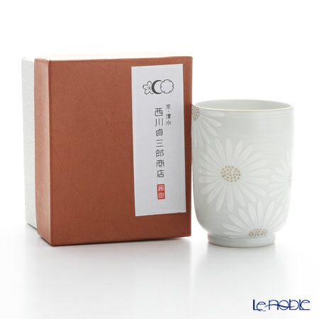 京焼・清水焼 湯呑 K0420 白菊刷毛目銀彩