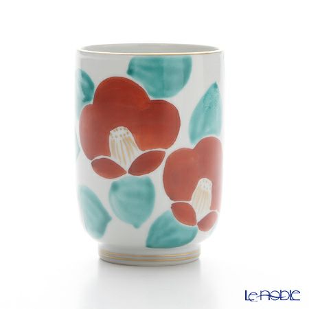 京焼・清水焼 湯呑 K0422 彩紅白椿