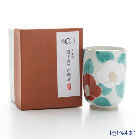 京焼・清水焼 湯呑 K0422 彩紅白椿