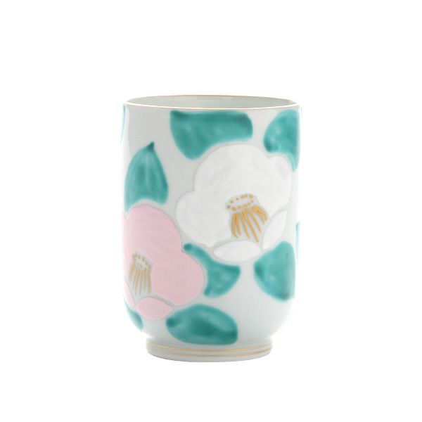 京焼・清水焼 湯呑 K0423 彩薄紅椿