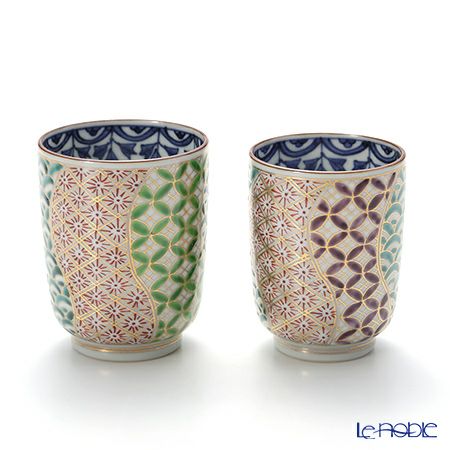 京焼・清水焼 組湯呑 ペア S0468 金彩捻祥瑞