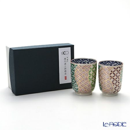 京焼・清水焼 組湯呑 ペア S0468 金彩捻祥瑞