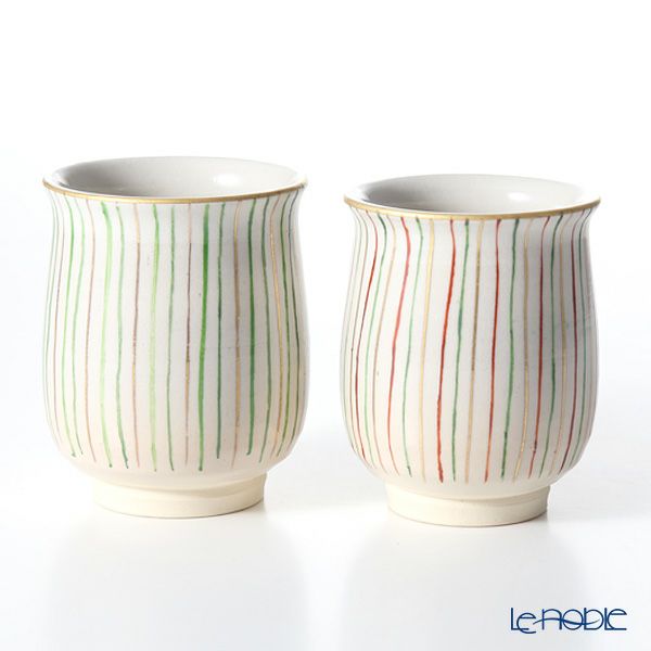 京焼・清水焼 組湯呑 S0485 御本彩十草 ペア