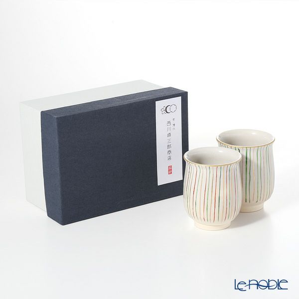 京焼・清水焼 組湯呑 S0485 御本彩十草 ペア