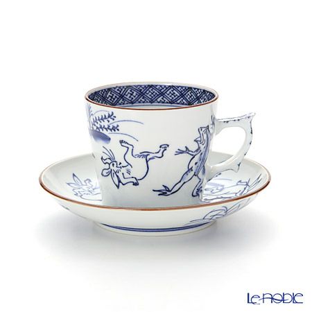 京焼・清水焼 コーヒーカップ＆ソーサー珈琲碗皿 S0707 染付高山寺 200ml