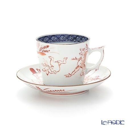 京焼・清水焼 コーヒーカップ＆ソーサー珈琲碗皿 S0708 赤高山寺 200ml